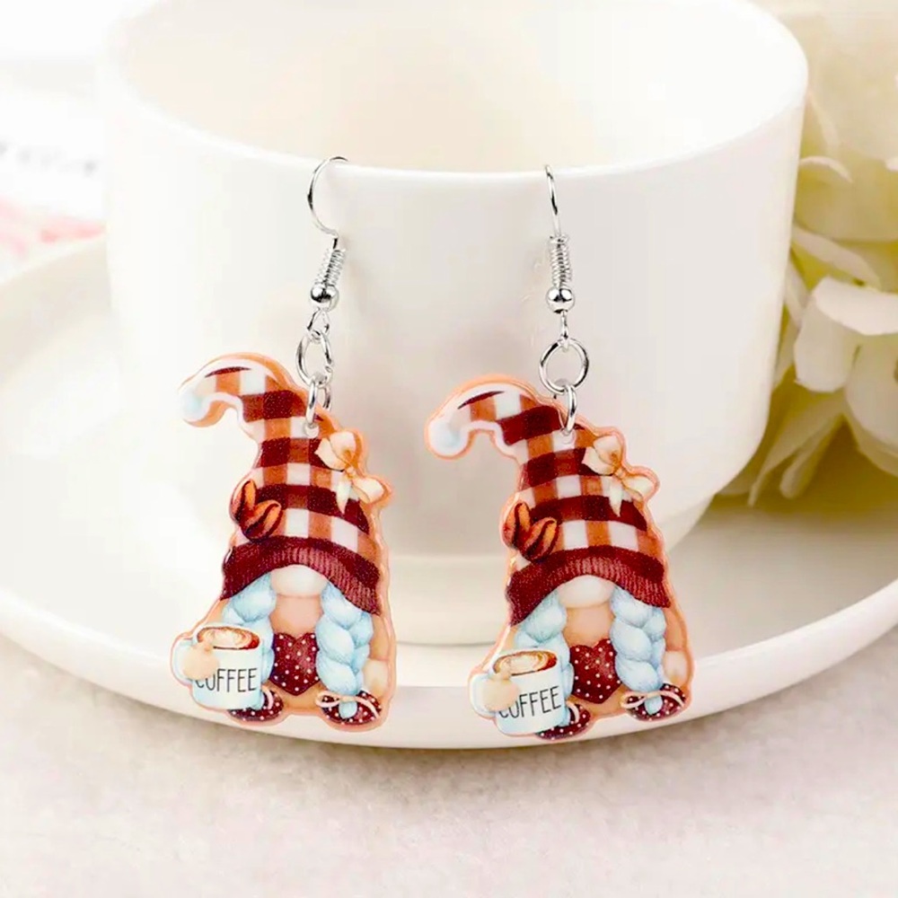 🍒🍒 Coffee Gnome Dangle Earrings